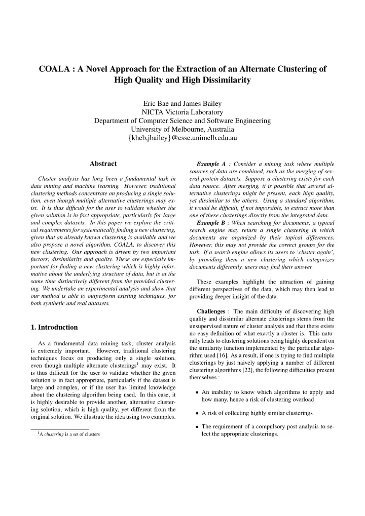 coala a novel approach for the extraction of an alternate