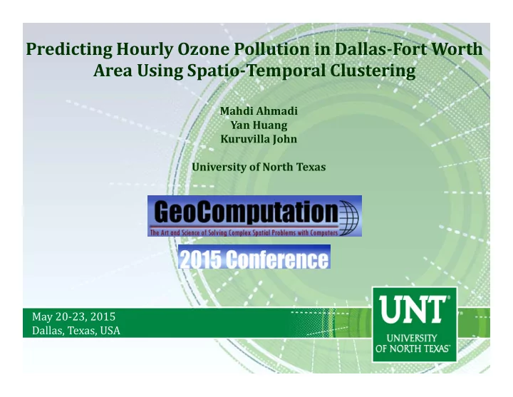predicting hourly ozone pollution in dallas fort worth