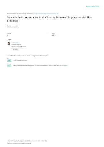 Strategic Self-presentation in the Sharing Economy: Implications for Host  Branding Chapter