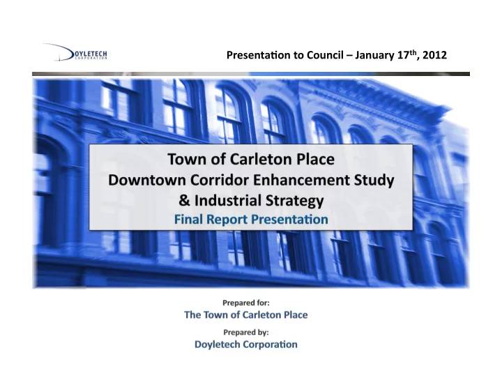 presenta on to council january 17 th 2012