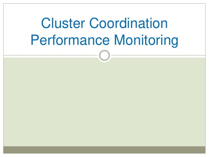performance monitoring what is the ccpm