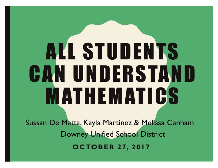 all students can understand mathematics