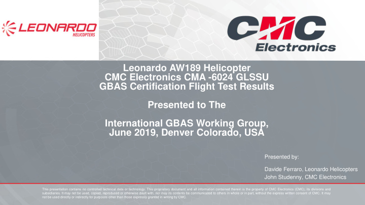 leonardo aw189 helicopter cmc electronics cma 6024 glssu