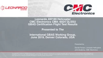 Leonardo AW189 Helicopter  CMC Electronics CMA -6024 GLSSU  GBAS Certification Flight Test Results