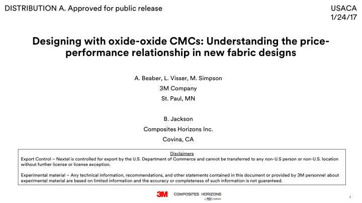 designing with oxide oxide cmcs understanding the price
