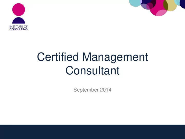 certified management