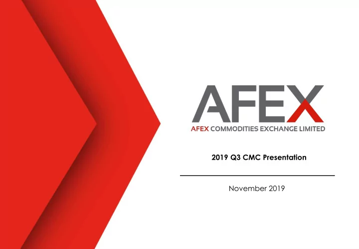 2019 q3 cmc presentation november 2019