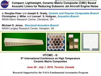 Acoustic Liners for Reducing Subsonic Jet Aircraft Engine Noise J. Douglas Kiser and Joseph E.