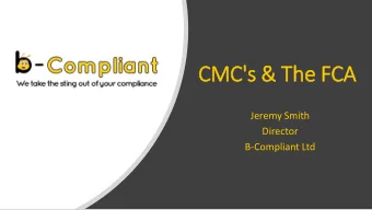 CMC's &amp; The FCA  Jeremy Smith  Director  B-Compliant Ltd  Do I  I need to be auth  thoris