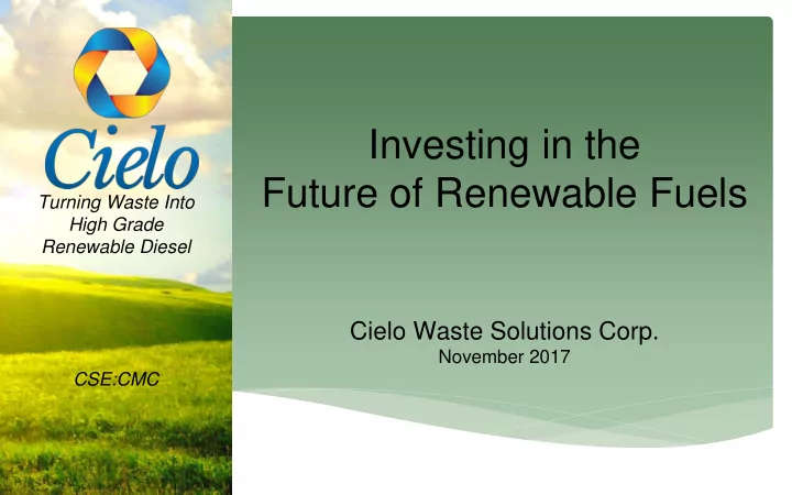 future of renewable fuels
