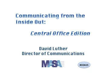 David Luther  Director of Communications  #COA15    Poll  Everywhere      Text