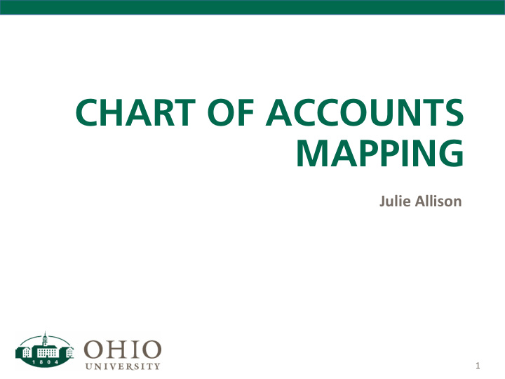 chart of accounts mapping
