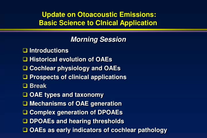 otoacoustic emissions textbook