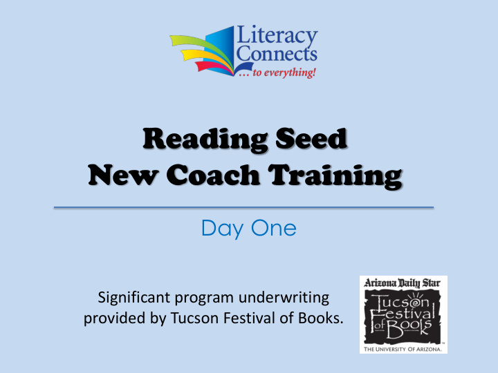 reading seed new coach training