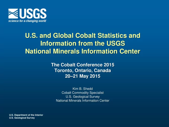 u s and global cobalt statistics and information from the