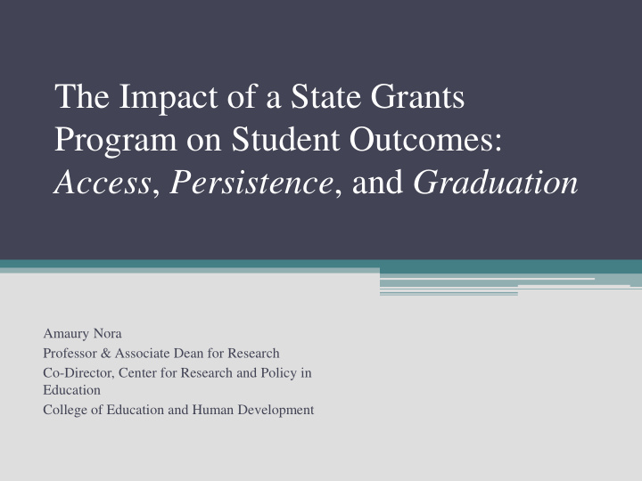 the impact of a state grants