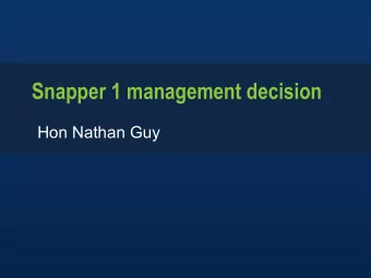 Snapper 1 management decision  Hon Nathan Guy  www.mpi.govt.nz www.mpi.govt.nz  1 The Snapper 1