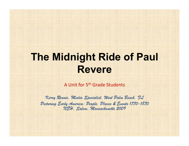 the midnight ride of paul revere