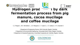 Hydrogen production by dark  fermentation process from pig  manure, cocoa mucilage  and coffee