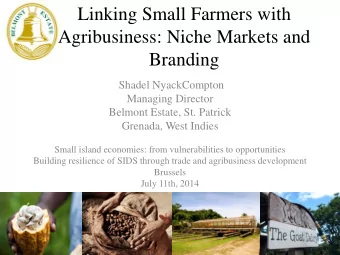 Linking Small Farmers with  Agribusiness: Niche Markets and  Branding  Shadel NyackCompton