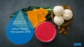 Interim Report  First quarter 2019  The Co-Development Company  Agenda  First quarter 2019  1  2