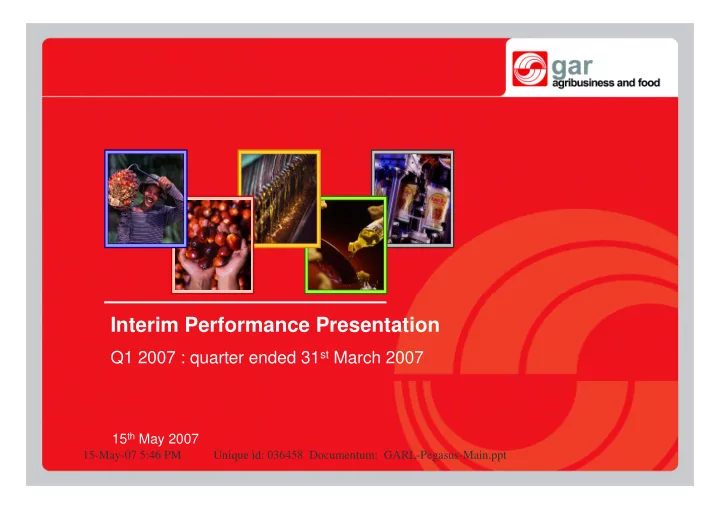 interim performance presentation