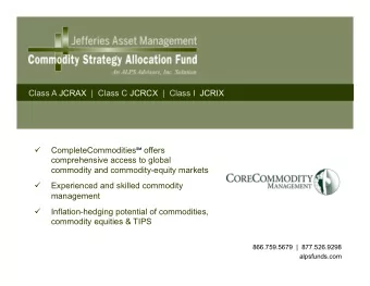 CompleteCommodities  offers  comprehensive access to global  commodity and commodity-equity