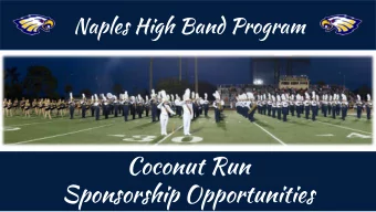 Coconut Run  Sponsorship Opportunities  Who We Are  The Naples High Band Program  currently serves