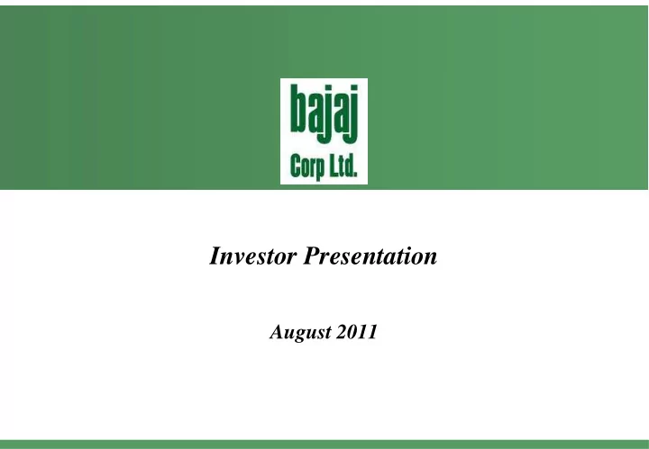 investor presentation