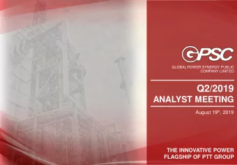 Corporate  COMPANY LIMITED  Presentation  Q2/2019  with  ANALYST MEETING  Phatra Securities PLC and
