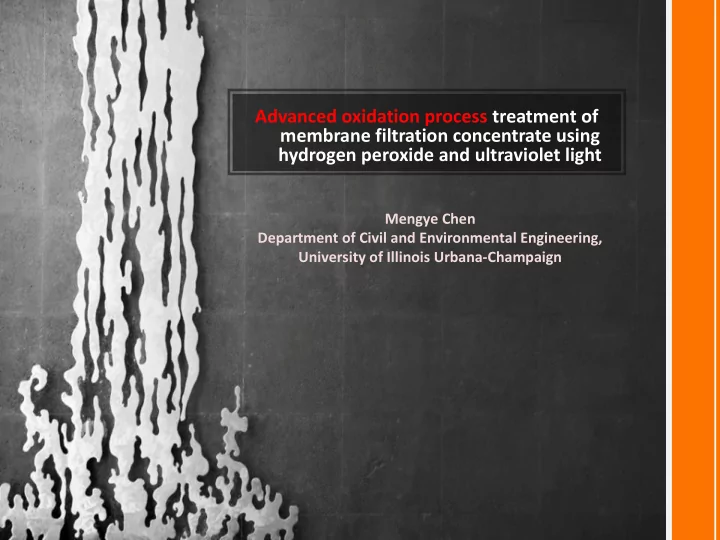 advanced oxidation process treatment of membrane