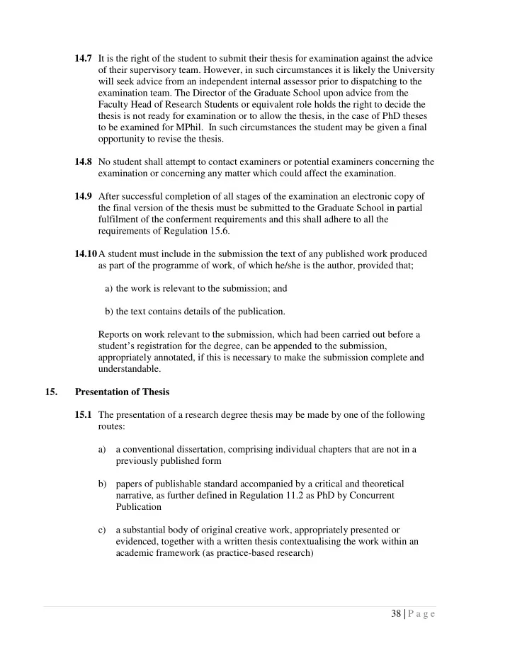 14 7 it is the right of the student to submit their