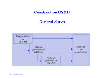 Construction OS&amp;H  General duties  ILO Construction OS&amp;H  Summary  ILO Convention C167,