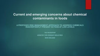 Current and emerging concerns about chemical  contaminants in foods  A PROPOSED RISK MANAGEMENT