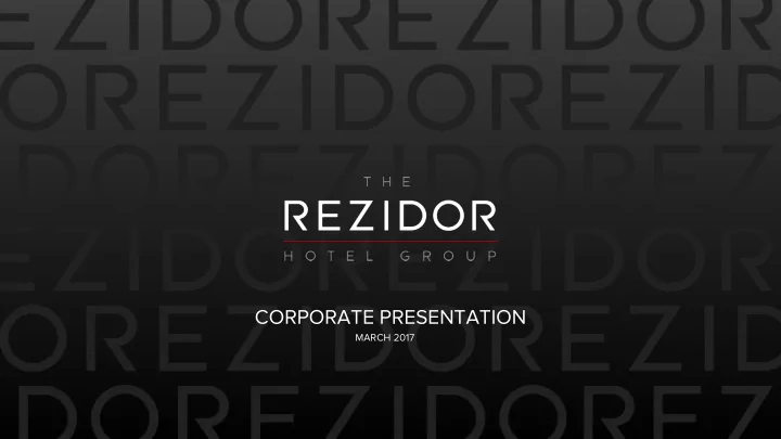 corporate presentation