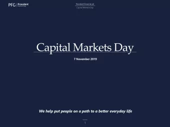 Capital Markets Day  7 November 2019  We help put people on a path to a better everyday life  1