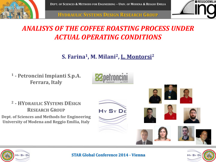 analisys of the coffee roasting process under actual