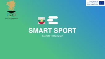 SMART SPORT  Keynote Presentation  1  SMART SPORT  Daniela Hristova  Bulgarian Olympic Committee