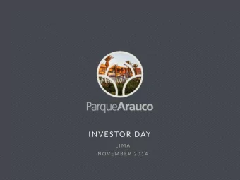 INVESTOR DAY  L I M A  N O V E M B E R  2 0 1 4  AGENDA  DA  WELCOME ADDRESS  THIRD QUARTER RESULTS