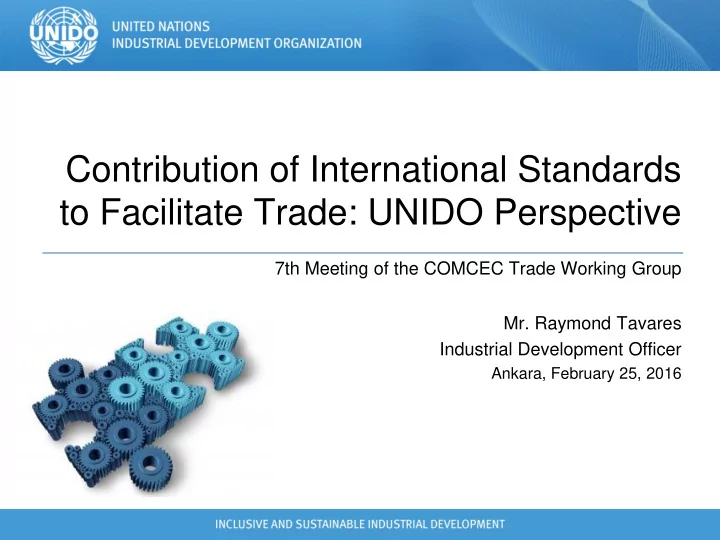 contribution of international standards to facilitate