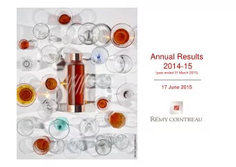 Annual Results  2014-15  (year ended 31 March 2015)  17 June 2015  Franois  Hriard Dubreuil
