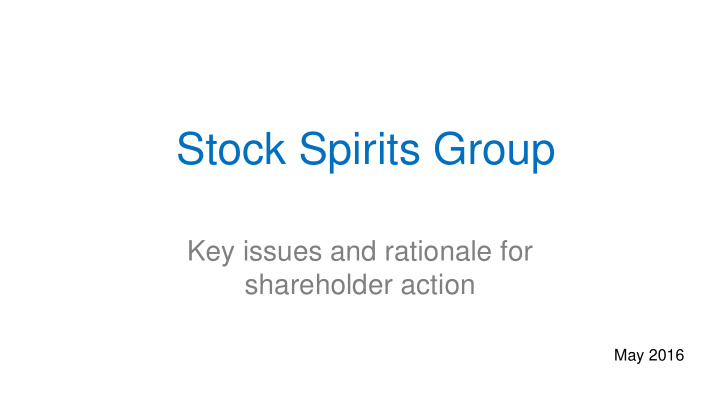 stock spirits group