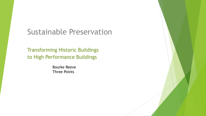 sustainable preservation