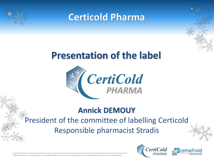 presentation of the label
