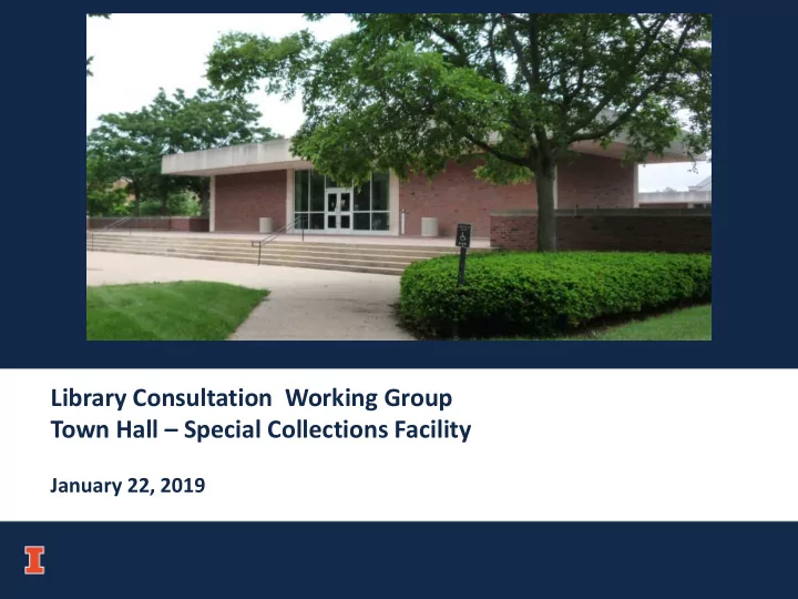 library consultation working group town hall special