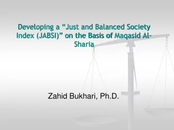 Zahid Bukhari, Ph.D.  Introduction o Work in progress o Could be developed into a major project o