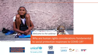Why are human rights considerations fundamental  to social protection responses to COVID-19?  Photo