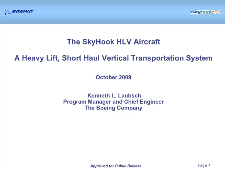the skyhook hlv aircraft a heavy lift short haul vertical