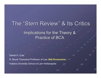 The   Stern Review  Stern Review   &amp; Its Critics  &amp; Its Critics  The