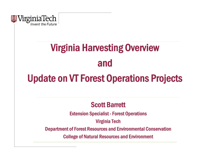 virginia harvesting overview virginia harvesting overview